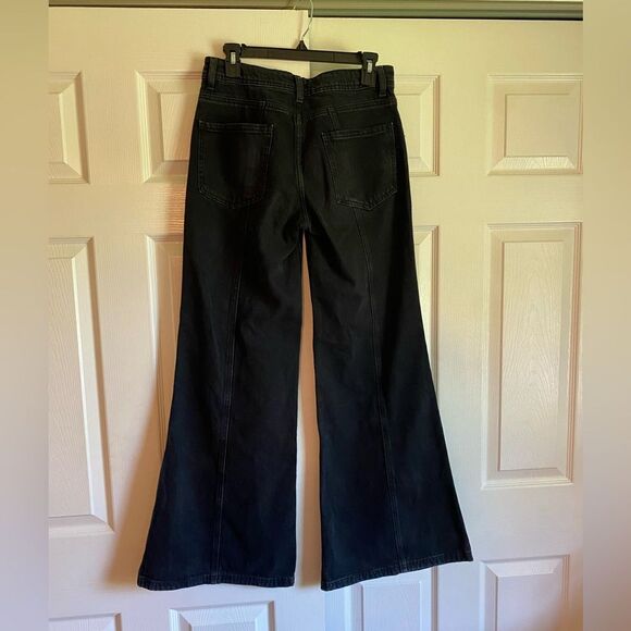 H&M divided 4 26 black wide leg flare mid to low rise jeans Y2K trendy - Picture 5 of 7